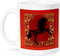 3dRose Zodiac Horse Chinese New Year Red, Gold And Black Ceramic Mug, 15 oz, White...