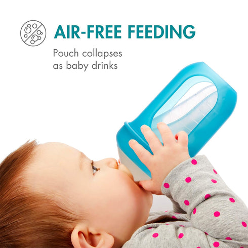 Boon Nursh Reusable Replacement Pouch with Collapsible Silicone Pouch Design - Everyday Baby Essentials - Stage 2 Medium Flow Baby Bottles - Gray ...