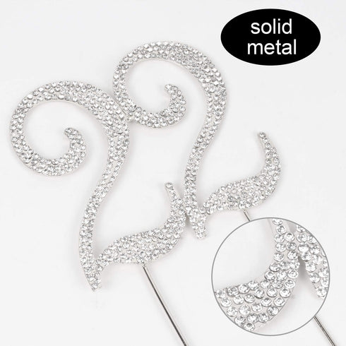 22 Years Birthday Cake Topper - New Best Crystal Rhinestone 22nd Wedding Anniversary Or 22 Years Old Cake Topper Party Decoration Silver...