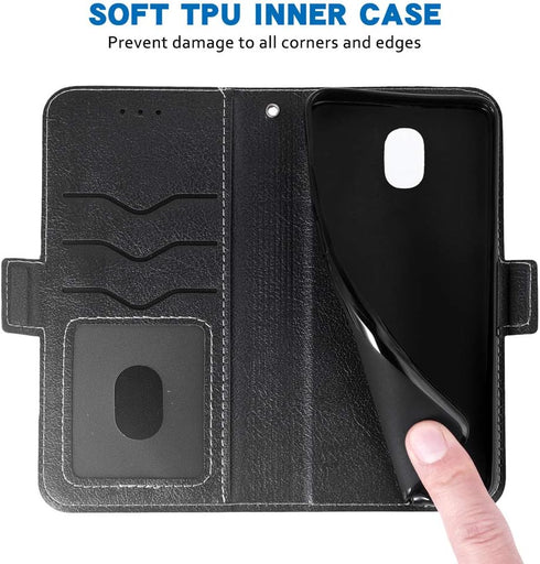 Phone Case for Samsung Galaxy J7 Star J 7 Crown 7J Refine 2018 J7V V 2nd Gen Folio Flip Wallet Case,PU Leather Credit Card Holder Slots Full Body ...