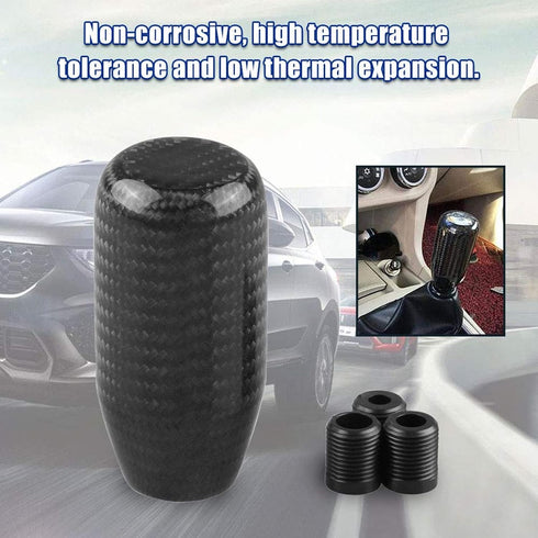 RYANSTAR Universal Gear Shift Style Knob,Car Modified Carbon Fiber Stand Head Manual Transmission Shift Lever Knob Head Wave Stick Shift Knob...