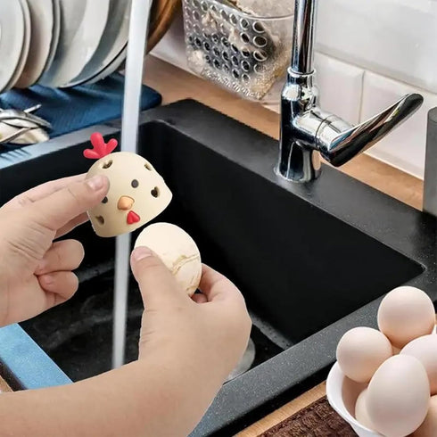 Egg Cleaner Chicken Shape Egg Brush Silicone Cleaning Brush Tools for Egg WasherMultifunctional Vegetable BrushEgg Scrubber (JDSMLD)...