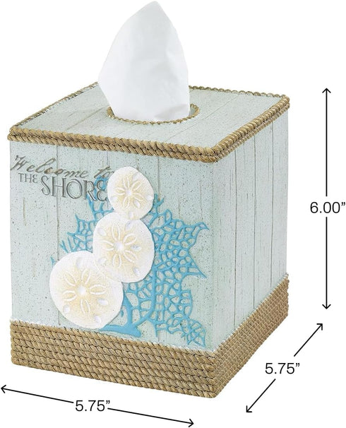 Avanti Linens - Tissue Box Cover, Guest Bathroom Essentials, Beach Inspired Home Decor (Beachcomber Collection)...