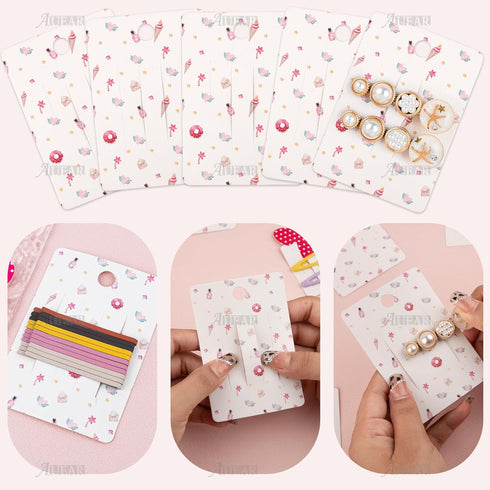 AUEAR, Cute Hair Bow Display Cards Packaging Paper Card Board Holder for Clips (100 Count)...