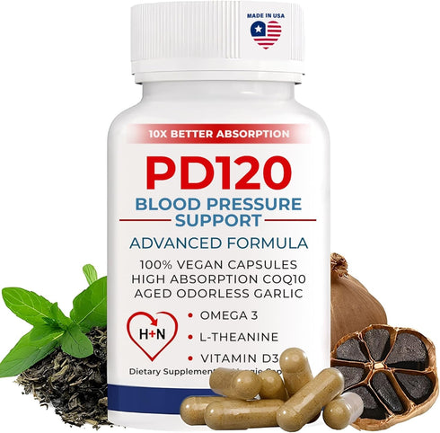 Blood Pressure Support Supplements, Black Garlic Extract with COQ10 - Blood Pressure Supplements, - 60 Capsules...