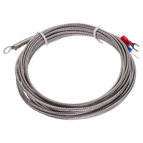 MECCANIXITY K Type Thermocouple Temperature Sensor PT100 5mm Ring High Temperature Probe 13ft Wire 0 to 600°C(32 to 1112°F) Stainless Steel...