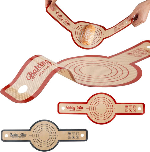 2 Pack Silicone bread sling Easy Clean Reusable Baking Mat Long Handles Baking Mat Transfer Sour Dough Easily Sourdough Non-Stick Surface Silicone...