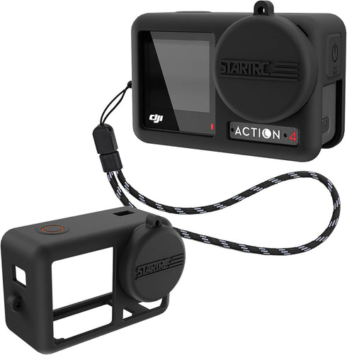 Silicone Protective Sleeve Cover for DJI Osmo Action 4/Action 3 Camera Len Protector Cap Osmo Action 3/4 Camera Accessories with anti-lost rope...