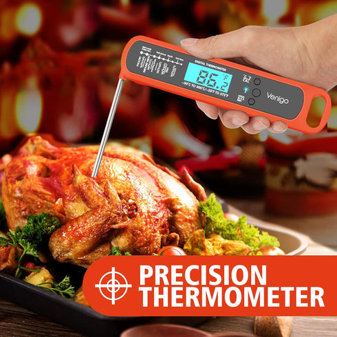 Venigo Digital Meat and Food Thermometer for Cooking and Grilling, Waterproof Instant-Read Cooking Thermometer, Kitchen Probe Thermometer for Baki...