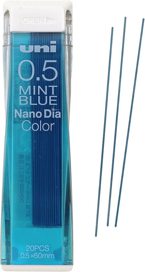 Uni Mechanical Pencil Lead NanoDia Color Mint Blue 0.5mm 20leads...