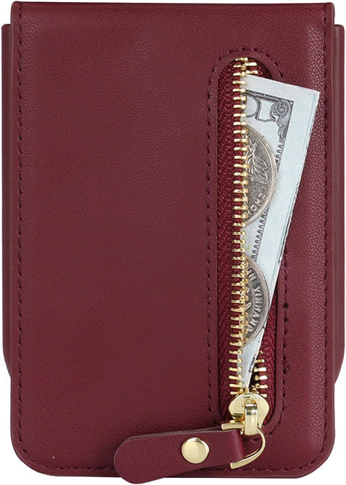 Cavor for Samsung Galaxy Z Flip 4 Case Wallet with for Women,Galaxy Z Flip 4 Case with Strap,Crossbody Strap Lanyard Card Holder Stand,Flip 4 Phon...