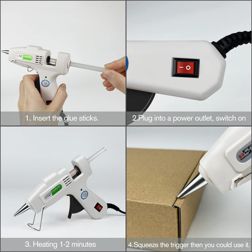 Hot Glue Gun Kit with 30 Glue Sticks, Fast Preheating Hot Melt, High Temp for School Crafts DIY Arts and Quick Home Repairs (20w)...