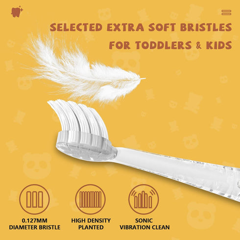 Replacement Toothbrush Heads Compatible with Papablic BabyHandy Sonic Electric Toothbrush 18-36 Months (Transparent)...