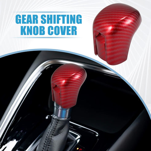Gear Shift Knob Cover Automatic Transmission Lever Trim for Honda Civic 10th Gen 2016-2021 ABS Carbon Fiber Pattern Red...