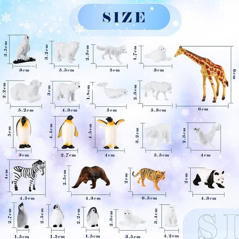 Skylety 24 Pieces Arctic Animals Figurines Sets Polar Animals Figurines Realistic Animal Figures Toys Playset Plastic Arctic Animals Toys with Rea...