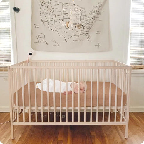 52x28 Inches Muslin Crib Sheets Fitted Crib Mattress Sheet for Baby Girls & Boys, 100% Cotton, Soft Boho Neutral Toddler Bedding Bed Sheets Fits W...
