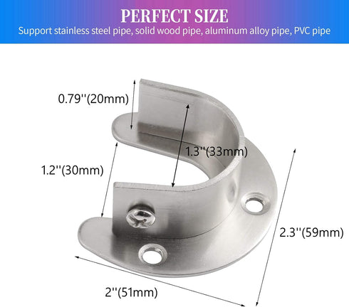 Creatyi Heavy Duty Closet Rod Holders with 1 1/4 Inch Rod Supports (2 PCS, Silver)...