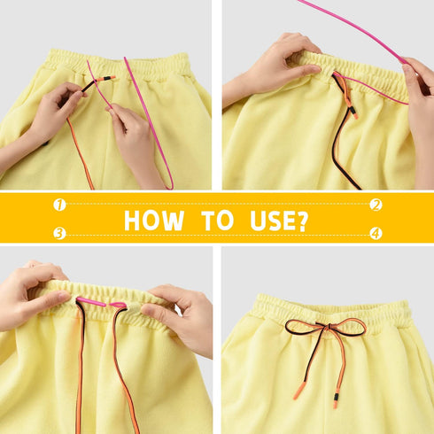 Replacement Drawstrings - 10Pcs Sweatpants Shorts Hoodies Drawstring with 3pcs Drawstring Threader, 51.2" Long...