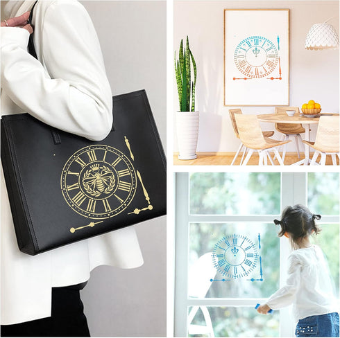 GORGECRAFT 4 Sets 12x12 inch Schoolhouse Clock Face Stencil Reusable DIY Farmhouse Home Decor Artists Gift for Craft Painting on Wood Canvas Paper...