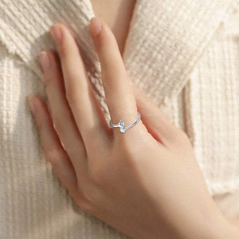 JUSTKIDSTOY Semicolon Ring 925 Sterling Silver Adjustable Open Opal/Moonstone Ring Suicide Awareness Inspirational Gifts for Women...