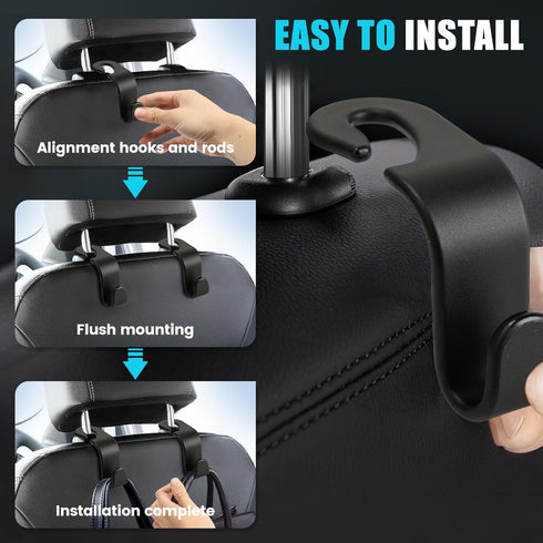 Car Seat Headrest Hook - Auto Seat Hook Hangers Storage Organizer, Universal Vehicle Back Seat Hanger Holder Hook for Purse Coat Handbag Bag Groce...
