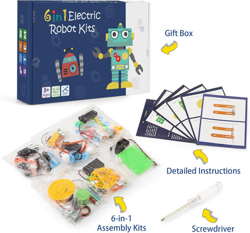 STEM Science Robotics Kit, Experiments Projects Activities for Kids 6-8 8-12, Build Robot Crafts for Boys Toys, DIY Electronic Engineering Buildin...