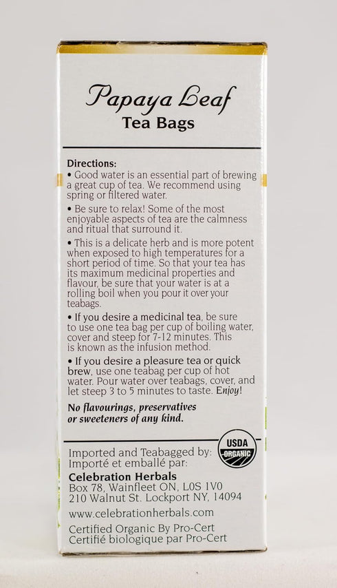 Celebration Herbals Papaya Leaf, Caffeine Free, 1.33 oz/38g, 24 Tea Bags...