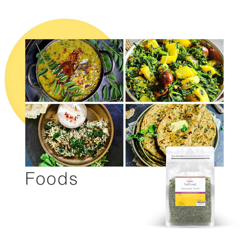 Saffronia Dried Fenugreek Leaves, Vegan Friendly Kasoori Methi, Carefully Packaged In Resealable Bag, Ideal for Mexican, Indian, Mediterranean and...