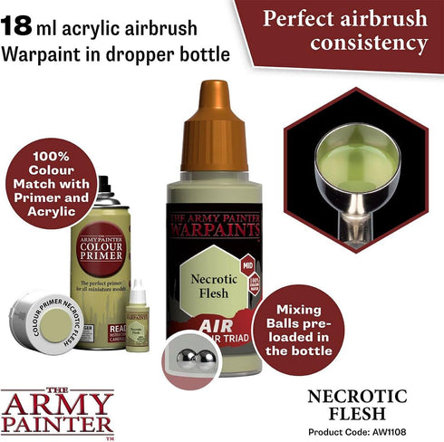 The Army Painter Warpaint Air Necrotic Flesh - Acrylic Non-Toxic Heavily Pigmented Water Based Paint for Tabletop Roleplaying, Boardgames, and War...