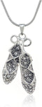 PammyJ Ballet Dancer Necklace - Crystal Ballerina Slippers Necklace, 18"...