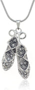 PammyJ Ballet Dancer Necklace - Crystal Ballerina Slippers Necklace, 18"...