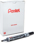 Pentel Markathon Pump Permanent Marker, Chisel Tip, Black Ink, 12 Pack (NLF60X-A)...
