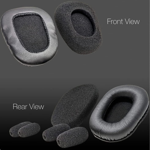 Cushion Replacement Kit for Blue Parrott B550-XT Bluetooth Headset, 2 Leather Cushions, 2 Foam Earpads, 4 Microphone Windscreens by Global Teck...