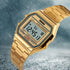 FANMIS Women's Men's Digital Electronic Square LED Sports Watch Multifunction Waterproof Daily Alarm Gold-Tone Watch...