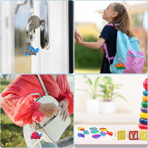 Pop Fidget Toys Bulk Its Kids Party Favors 30 PCS Turtle Toys Mini Pop Keychain It Sensory Fidget Toy Pack Fidgets for Classroom Prizes for Kids S...