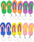 Colorful Flip Flop Keychains (48 Pack) 2.5" Luau Sandal Key Chains. Rubber. Great for Party Favor, Backpack Purse, Luggage, Prizes, Giveaways. (Pa...