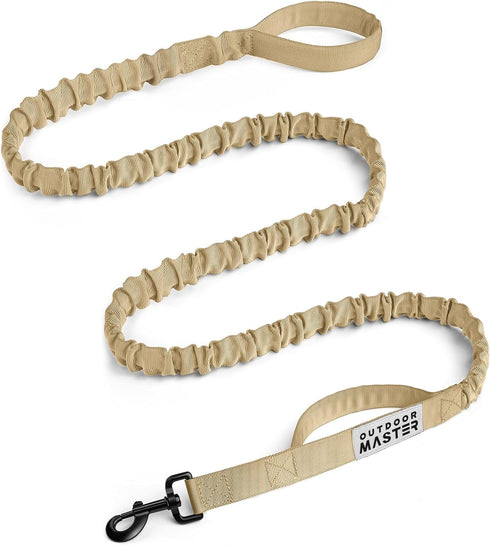 OutdoorMaster Bungee Dog Leash, Heavy Duty Dog Leash with Shock Absorption, 2 Padded Handles Training Leash, 1 Seat Belt Clip, Improved Dog Safety...