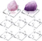 Weysat 8 Pcs Rock Display Stand 3 Pegs Acrylic Rock and Mineral Display Stand Clear Geode Display Stand Mineral Holder Square Display Easel Stands...