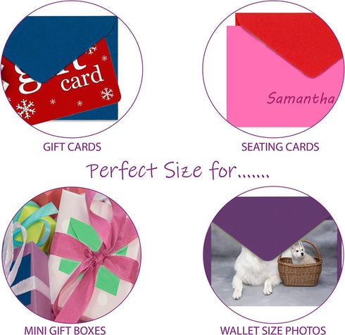 Purple Q Crafts 60 Mini Envelopes 10 Assorted Colors,Gummed closure, Gift Card, Business Card Envelopes 4"x 2.7"...