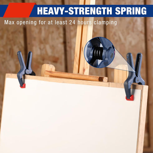 WORKPRO Spring Clamp Set, 16-Piece 3-3/8" Nylon Spring Clamp with Adjustable Jaw Pads and High-strength Spring for Woodworking, Photography Backdr...