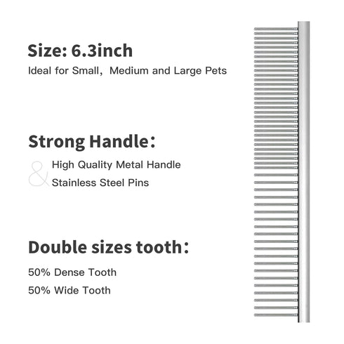 Large Firm Slicker Brush & Pet Comb Value Kit,Extra Long Pin Slicker Brush for Dogs Goldendoodles,Large Dog Pet Grooming Wire Brush and Deshedding...
