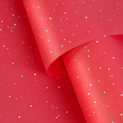 50 Sheets 20"X28" Full Size Gift Wrapping Tissue Paper, Red Glitter Tissue Paper Bulk for Gift Bags, Wedding Birthday Showers Arts Craft Party Dec...