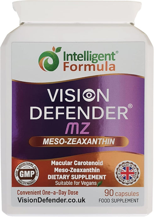 Vision Defender Meso Zeaxanthin Vegan Eye Supplement MZ- Protect and Improve Ocular Health & Eye Care, High Strength Antioxidant Carotenoid Meso-Z...