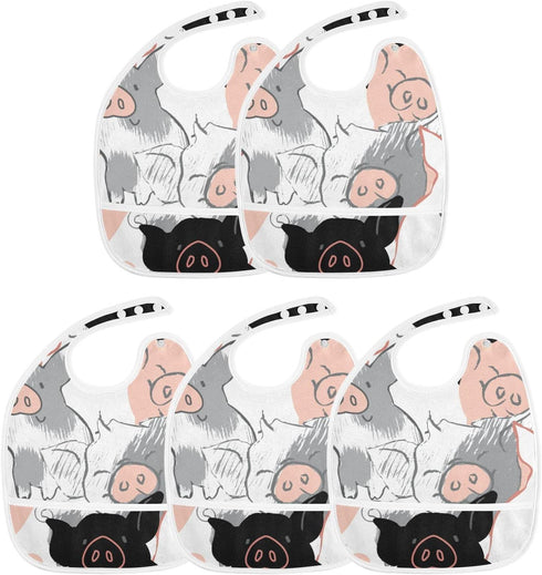 Baby Bibs for Baby Boy Girl Waterproof Feeding Bib Apron Cotton Food Eating Bib 2 Packs...