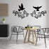 YGAOHF 2 PCS Black Metal Tree Leaf Wall Decor with 2 Dove Stickers, Vine Olive Branch Art Wrought Iron Scroll Sculptures Above The Bed, Indoor Out...