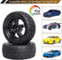 12mm Hex Wheel Rims & Rubber Tires with Foam Inserts for RC 1/10 On-Road Touring Car, Set of 4...