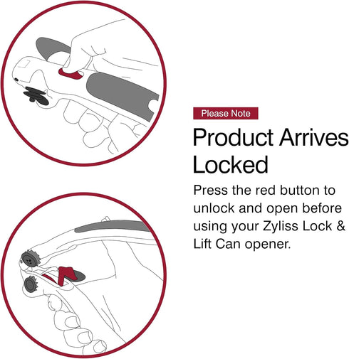 Zyliss Lock N' Lift Can Opener - Manual Can Opener with Built-In Magnet - Safety Can Opener with Stainless Steel Wheel - Handheld Kitchen Tool & G...