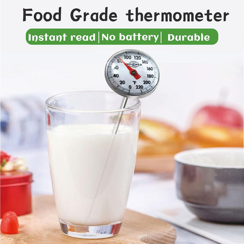 Kitchen Cooking Thermometer, 304 Stainless Steel Pocket Thermometer, Meat Food Thermometer for Milk Chocolate Field Barbecue, BBQ?5 PCS?...