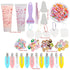 Taginke 104 Pcs DIY Hairpin Kit, DIY Cream Glue Hair Clips with 3D Cartoon Accessories,DIY Keychain Pendants Set Gift for Women Girls (Set 1)...