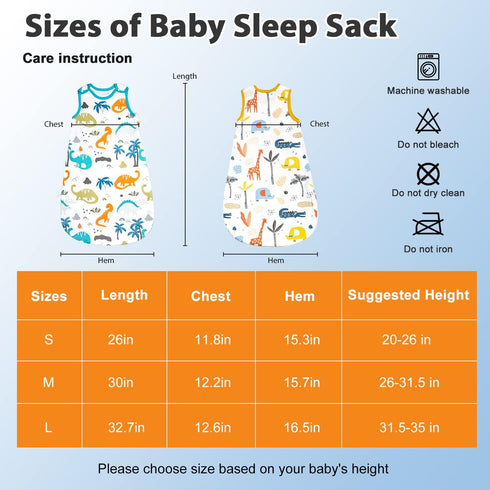 MooMoo Baby Sleep Sack Baby Cotton Wearable Blanket Snap and Zipper Closure Fit Babies Ages 6-12M...